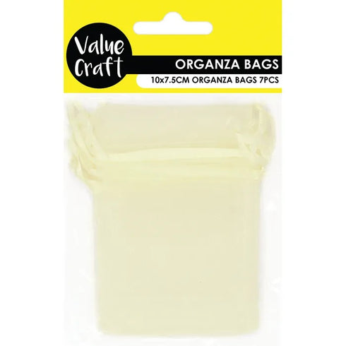 Cream Colour Mini Organza Gift Bags